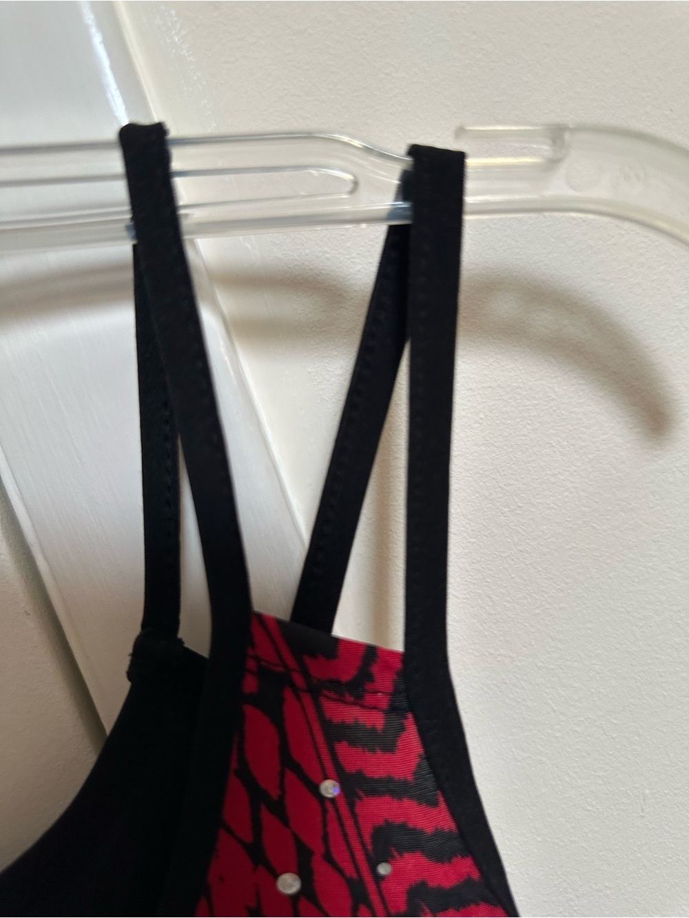 Red & Black Printed Strappy Tank Top - Picture 7 of 8